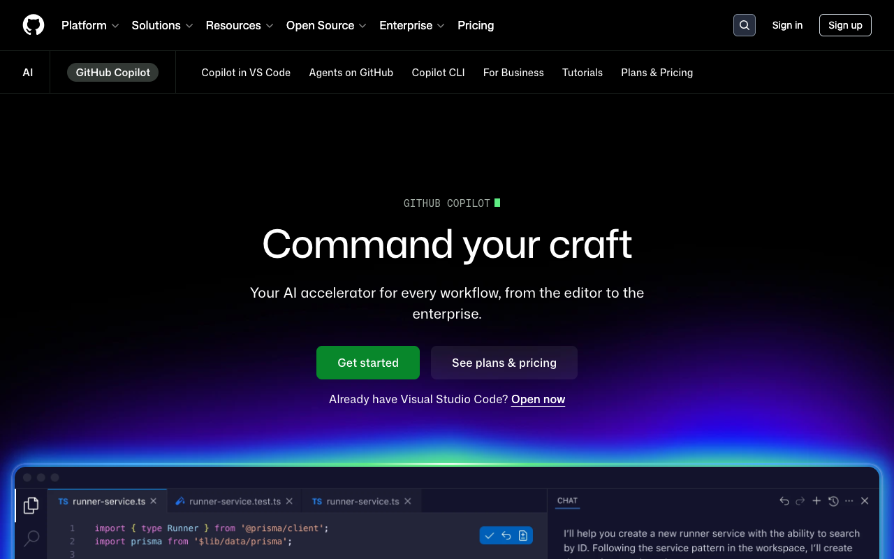 GitHub Copilot interface