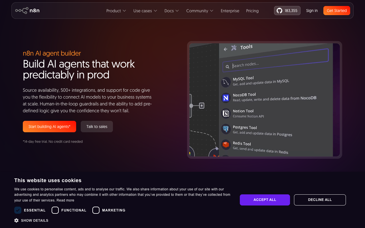 n8n AI Agents interface