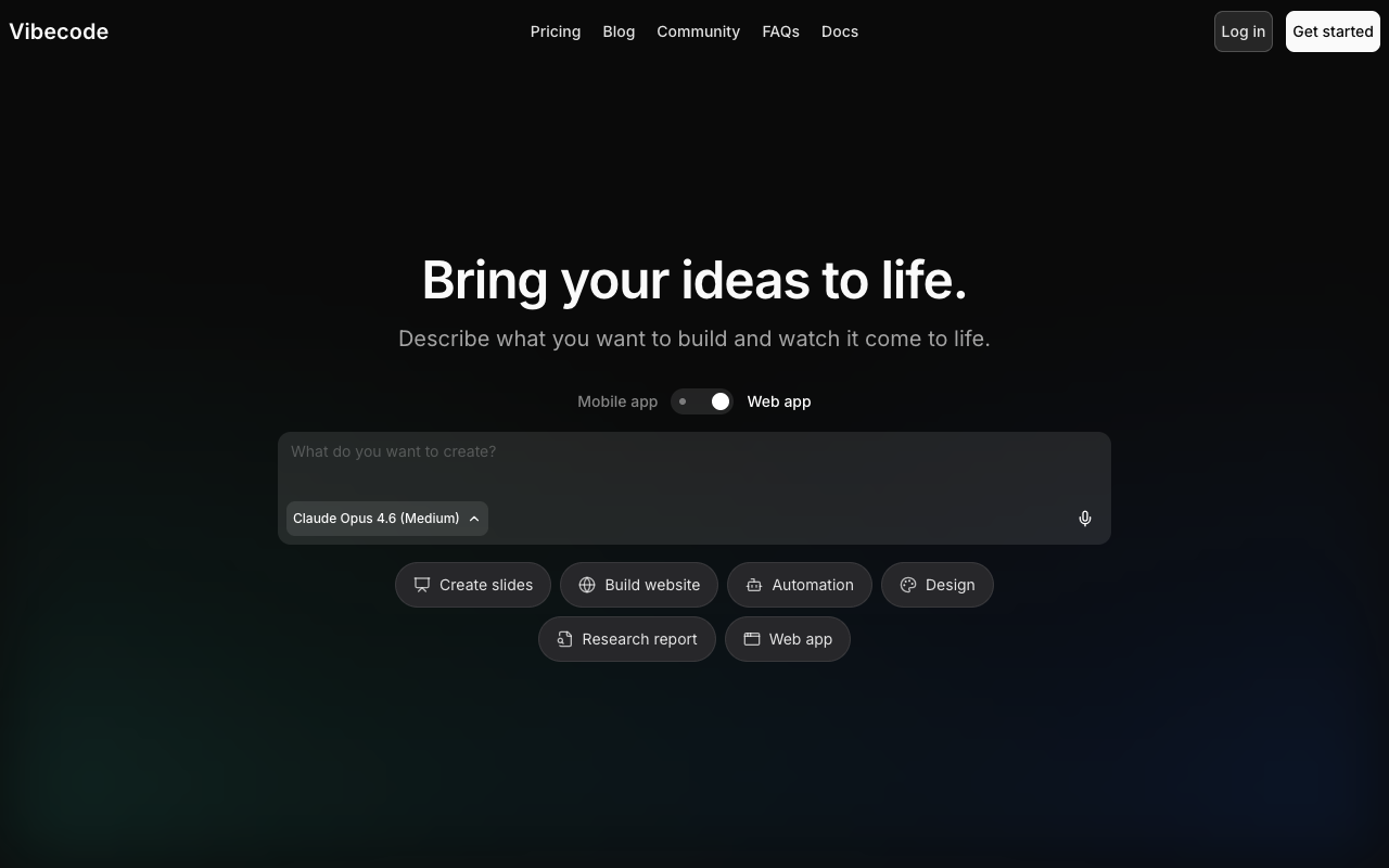 Vibecode interface